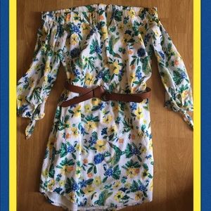 Off the shoulder shift dress